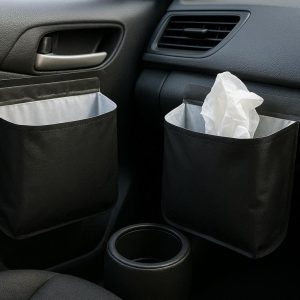 Odor Blocking Car Trash Can with Carbon Filter and Flap
