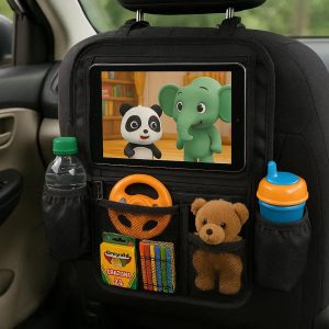 18 Backseat Car Organizer with Tablet Holder for Kids Travel Entertainment