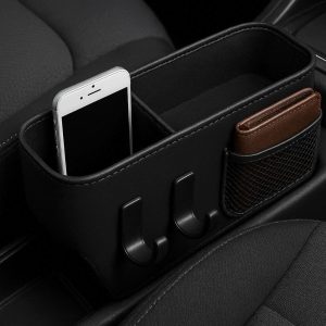 6 Car Seat Gap Filler with Built in Storage Hooks and Pockets