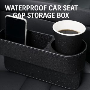 19 Waterproof Car Seat Gap Storage Box with Cup Holder and Phone Slot
