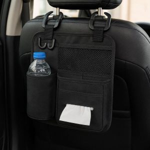 7 Over the Car Seat Organizer with Multiple Hooks and Compartments
